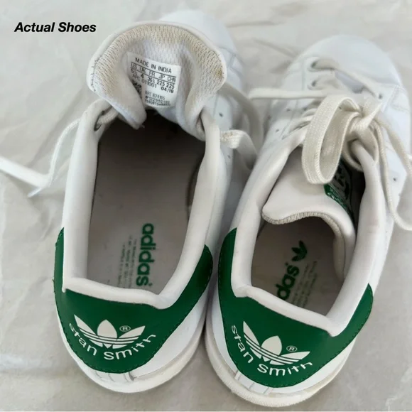 GUC: ADIDAS STAN SMITH SNEAKER IN WHITE AND FAIRWAY GREEN (5.5) - Picture 11 of 14